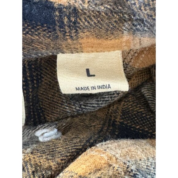 Red Head Mens Shirt Size Large Button Down Flannel Orange Black Long sleeve - Picture 4 of 10